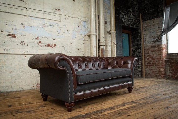 Unique British Handmade Old English Dark Brown Leather Etsy
