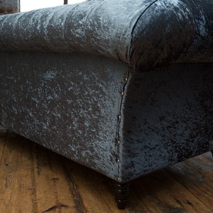 Unique British Handmade Blue Crushed Velvet 3 Seater Chesterfield Sofa ...