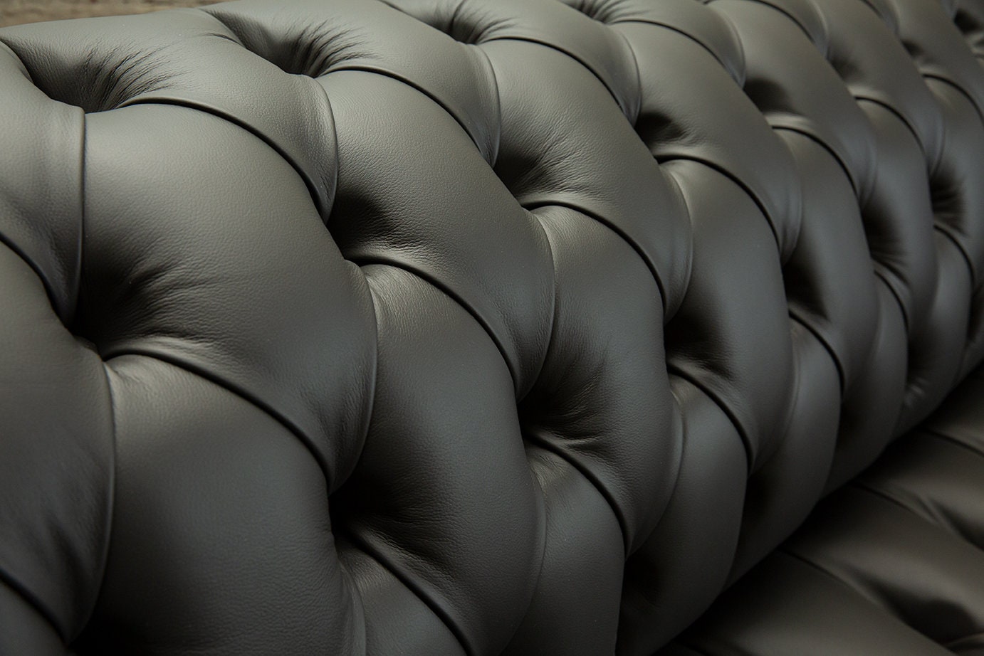 British Handmade 3 Seater Grey Steel Leather Chesterfield Sofa - Etsy UK