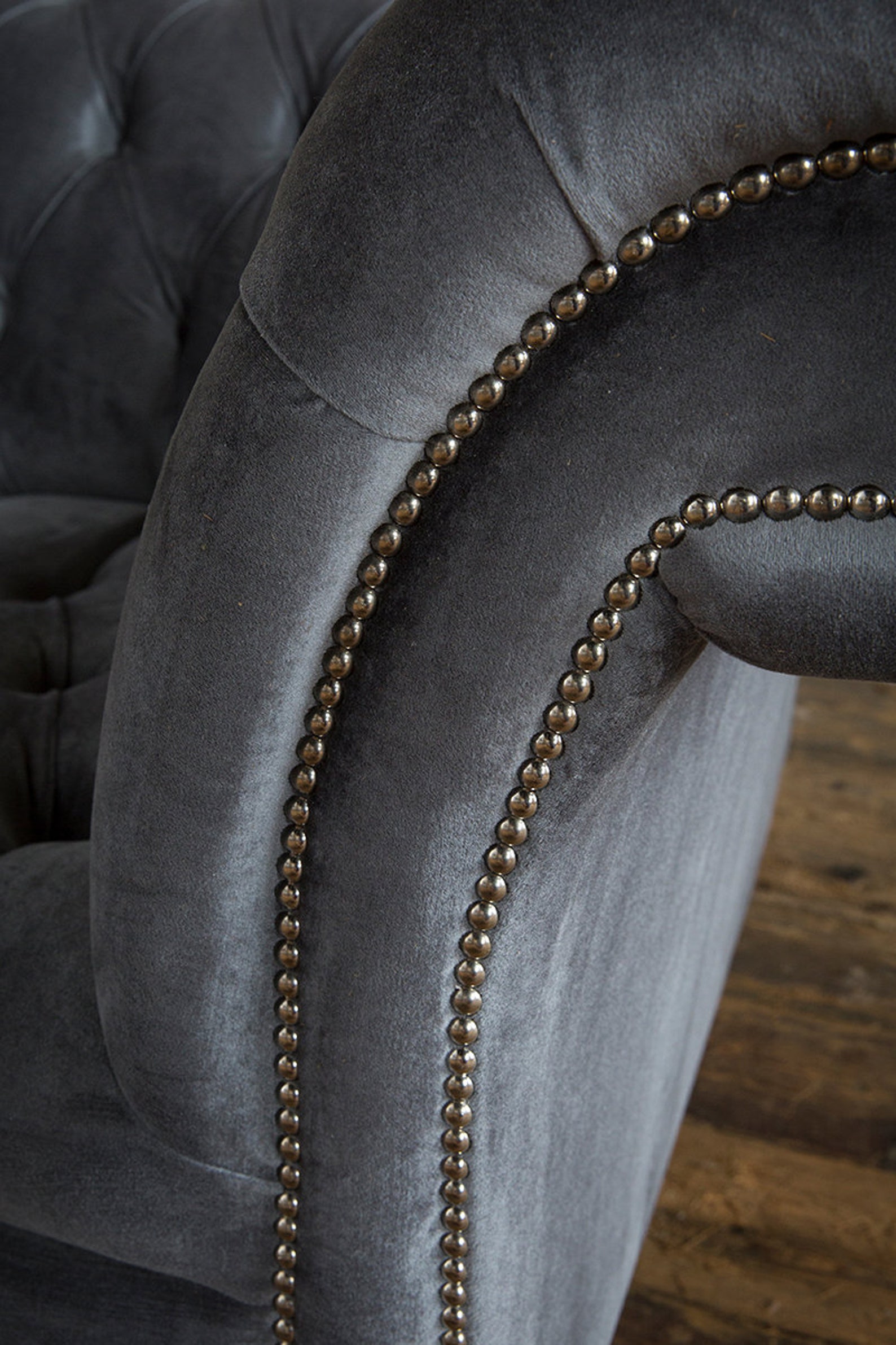 British Handmade 3 Seater Grey Velvet Fabric Chesterfield Sofa - Etsy UK