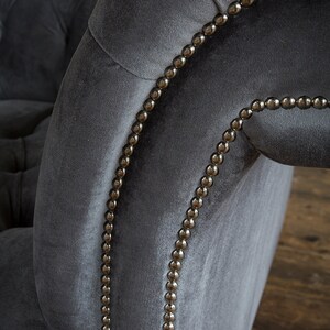 British Handmade 3 Seater Grey Velvet Fabric Chesterfield Sofa - Etsy UK