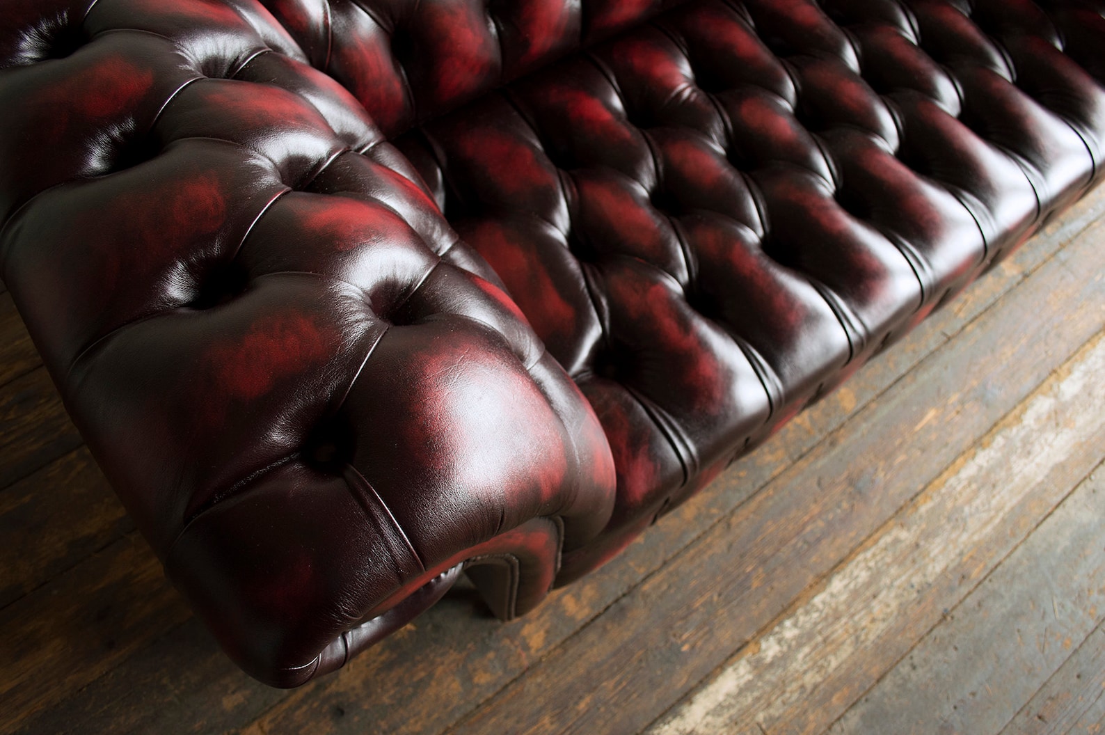 Handmade Traditional 3 Seater Antique Red Leather Chesterfield | Etsy