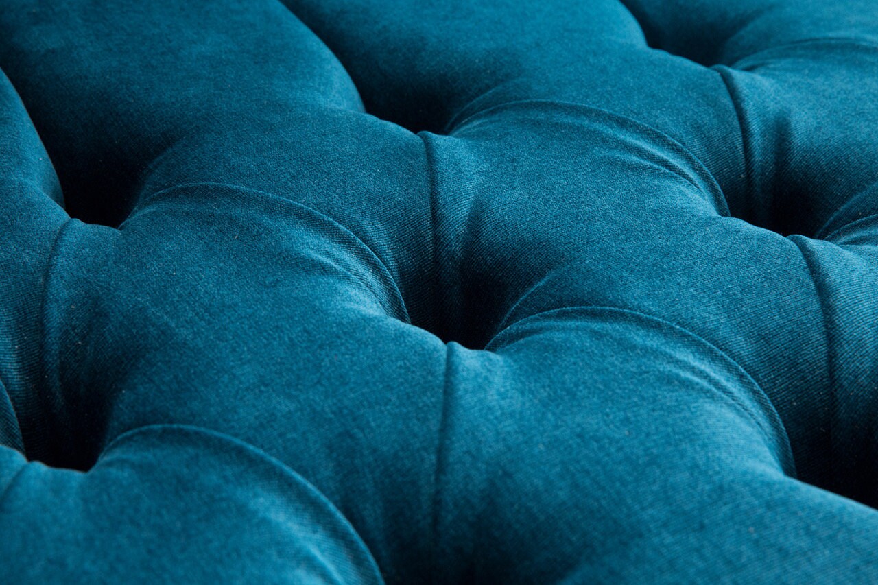 3 Seater Teal Blue Velvet Chesterfield Sofa, British Handmade - Etsy UK
