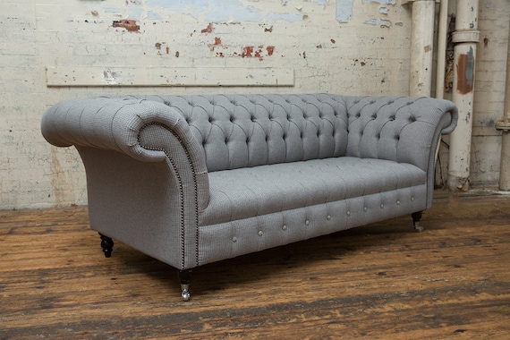 Gray tweed sofa deals