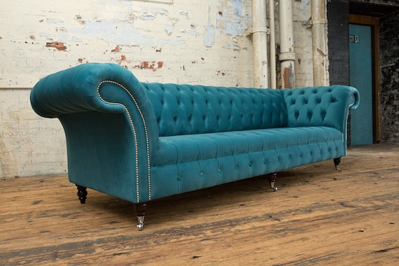 Luxury blue deals sofa