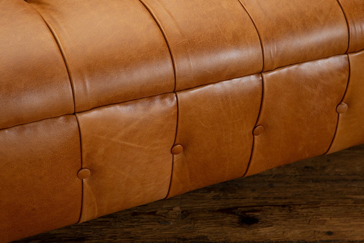 Handmade Large 6 Seater Tan Leather Chesterfield Sofa - Etsy UK