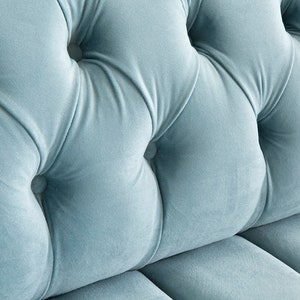 British Handmade Dusty Blue Velvet 3 Seater Chesterfield Sofa - Etsy