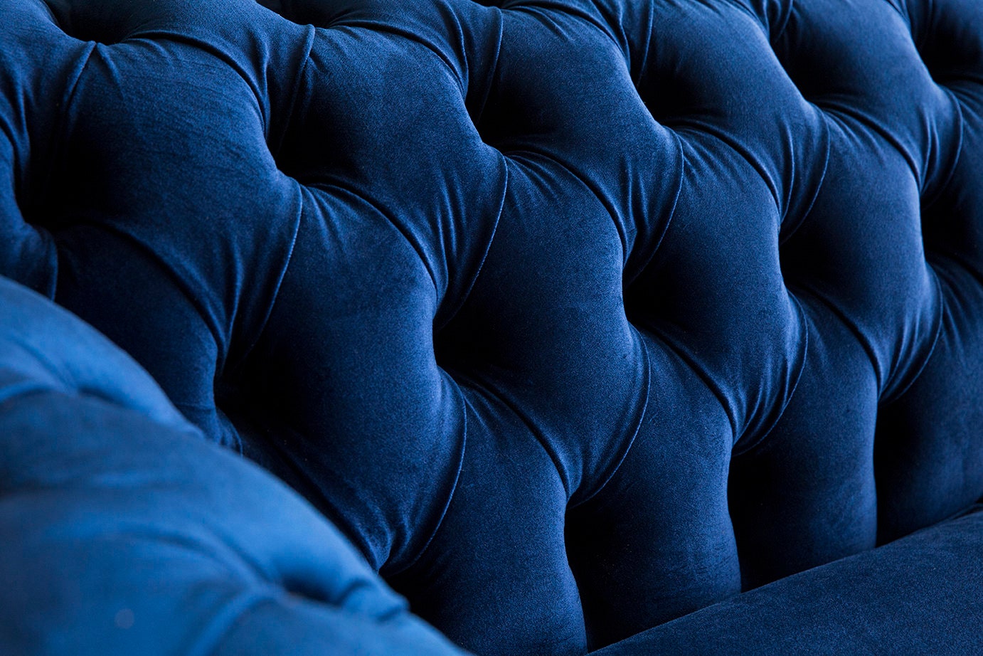 2 Seater Navy Blue Velvet Fabric Chesterfield Sofa British Etsy UK