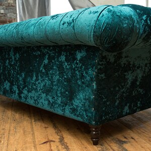 British Handmade 3 Seater Dark Teal Crushed Velvet Chesterfield Sofa - Etsy