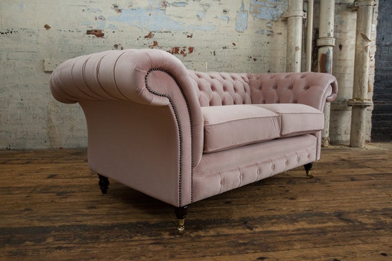 Dusky pink 2 seater sofa deals