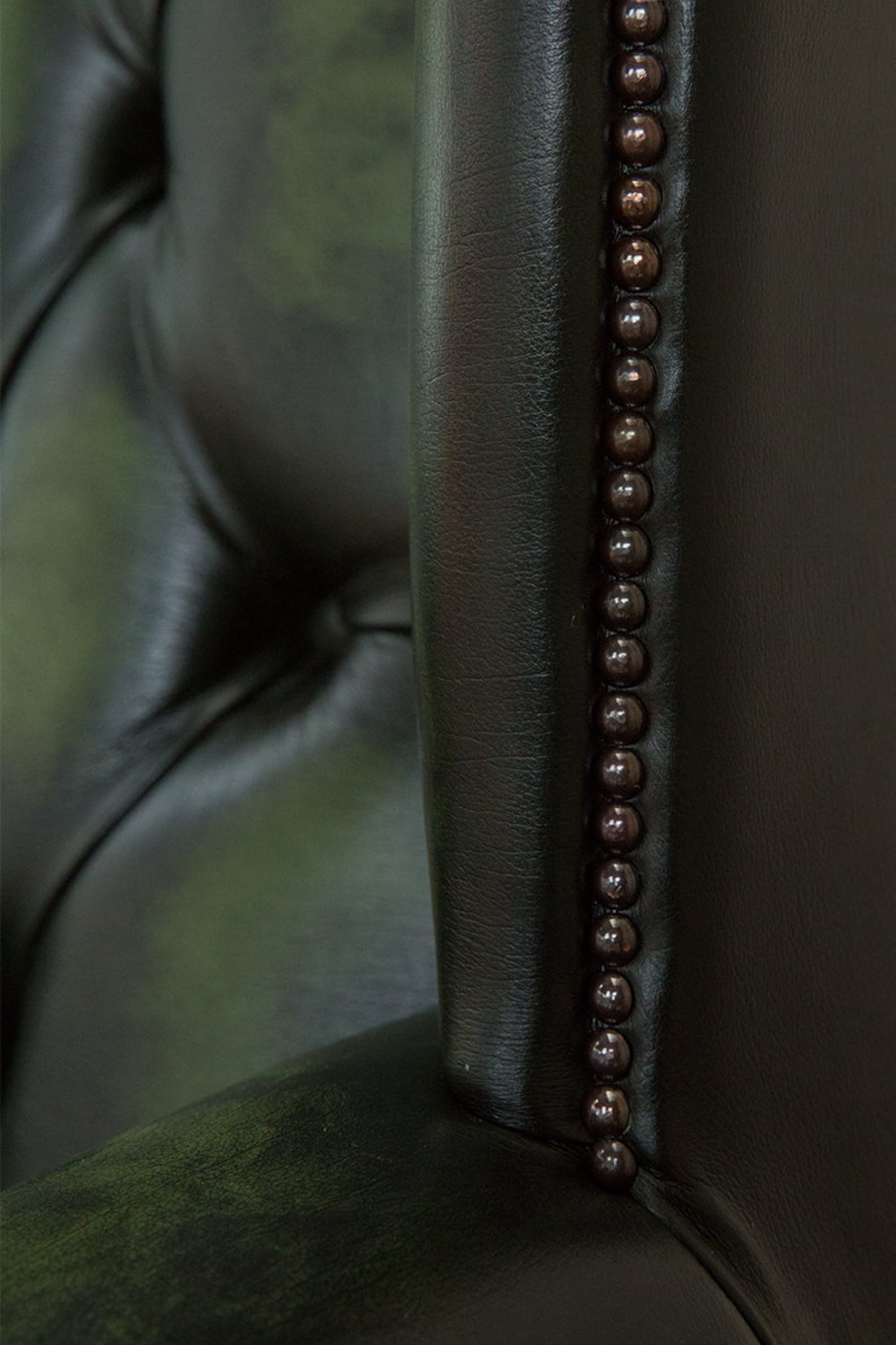 British Handmade Antique Green Leather Chesterfield Highback Etsy UK