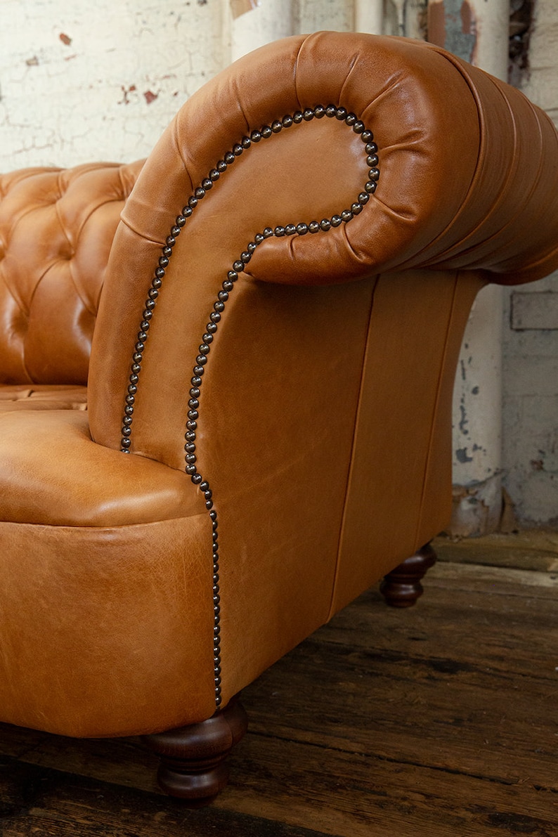 Handmade Large 6 Seater Tan Leather Chesterfield Sofa - Etsy UK
