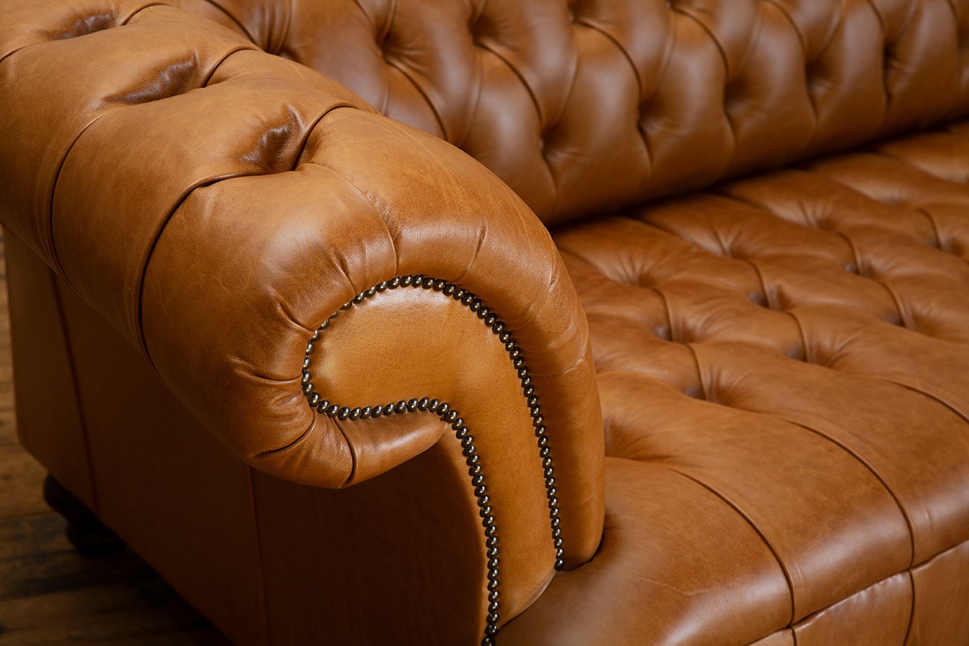 Handmade Large 6 Seater Tan Leather Chesterfield Sofa - Etsy UK