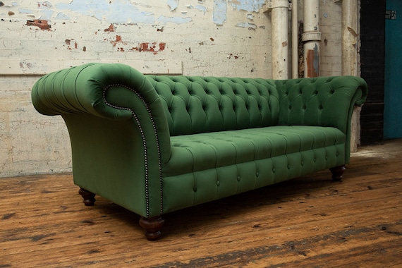 Dark green velvet chesterfield cheap sofa