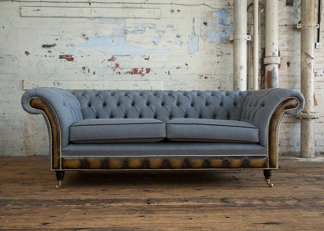 Grey clearance herringbone sofa