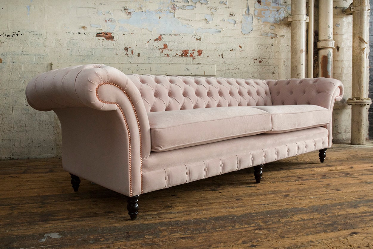Blush on sale chesterfield sofa