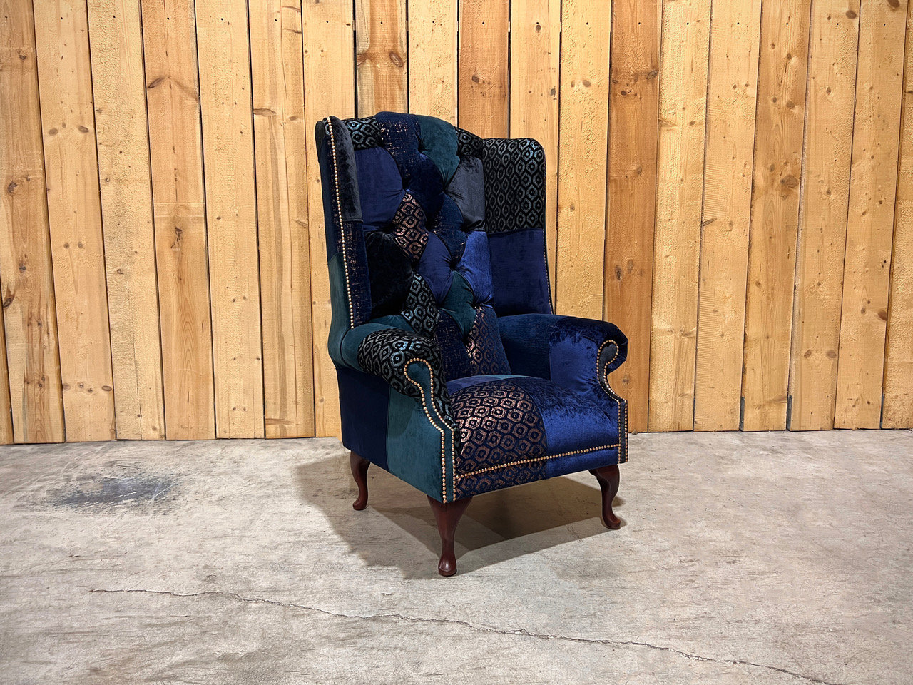 Blue Patchwork Chair UK