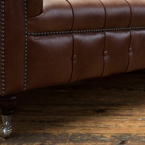 Handmade 3 Seater Vintage Hazel Brown Leather Chesterfield Sofa - Etsy UK