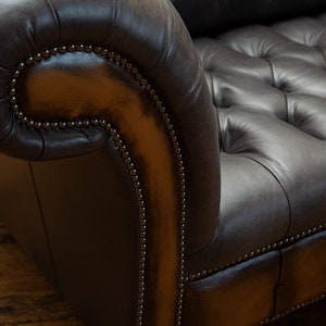Handmade 3 Seater Vintage Grey With Antique Tan Leather Chesterfield ...