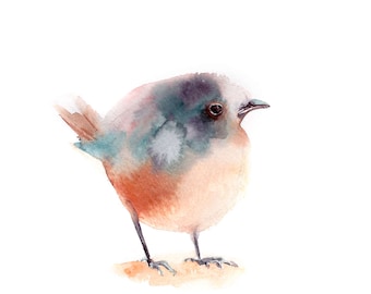 Bird Painting Print, Minimalist bird art print, Watercolor Painting of Bird, Cute Little Bird Art, Bird Art, Nursery Wall Art