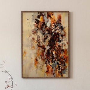 Abstract Painting in Earthy Terracotta and Burnt Orange Colors, Abstract Fine Art Print, Contemporary Wall Art, Eclectic Home Wall Art Decor