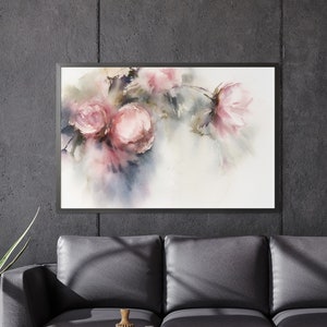Pink Peony Flowers, Whimsical Peonies Art, Peony Painting, Peonies Watercolor Painting, Spring Wall Art, Spring Flowers Painting, Art Prints
