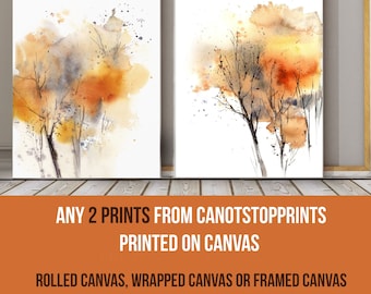 Any 2 Prints from the Shop Printed on CANVAS - Rolled Canvas, Wrapped Canvas and Framed Canvas, Choose Any Two Prints Printed on Canvas