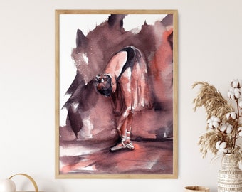 Ballerina Watercolor Print, Ballet Painting, Watercolor Dance Wall Art, Ballet Studio Wall Decor, Ballerina Fine Art Print, Giclee Print