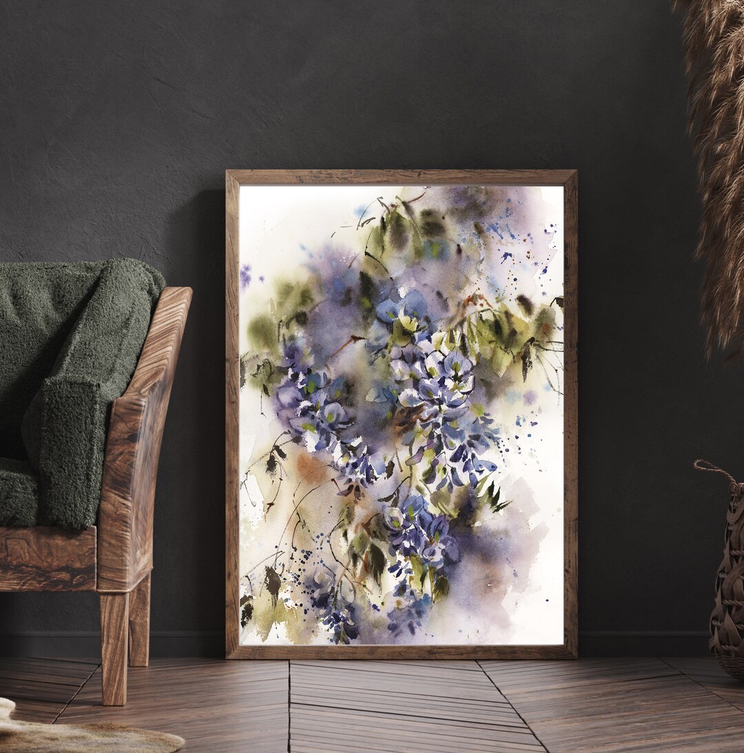 Wisteria Tree Art Painting Nature Art Prints in Watercolor - Etsy