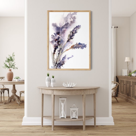 Lavender Florals Painting Art Print Flowers Print Botanical - Etsy