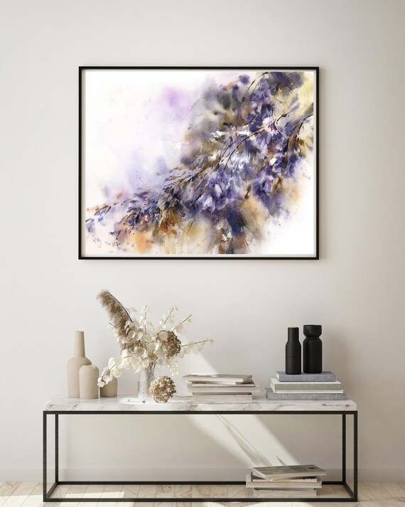 Jacaranda Flowers Painting Print Purple Florals Watercolor | Etsy