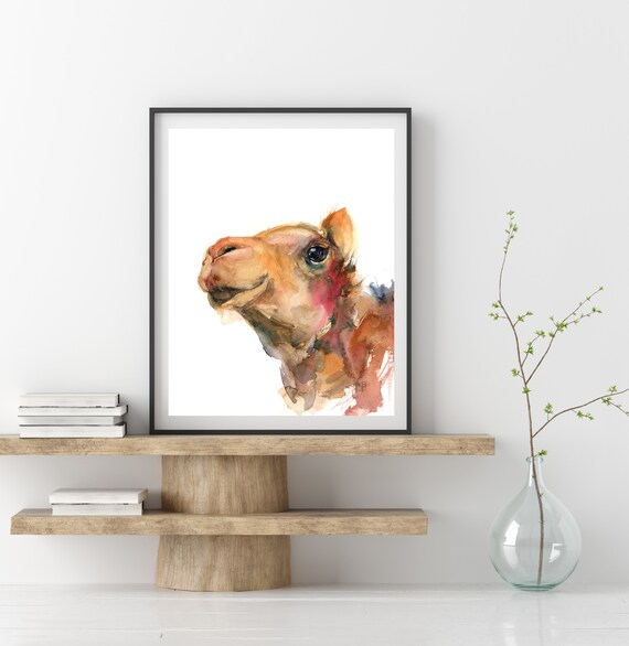 Camel Fine Art Print Camel Watercolor Print Animalistic | Etsy