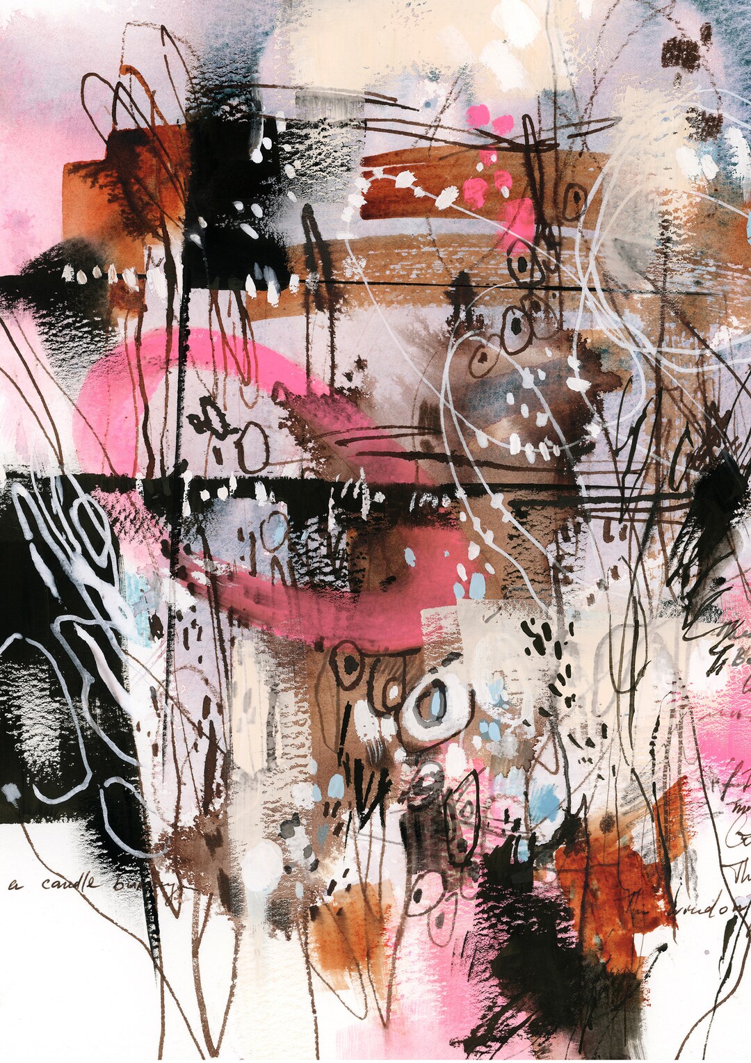 Black and Pink Abstract Art Print, Modern Giclee Wall Decor, Abstract ...