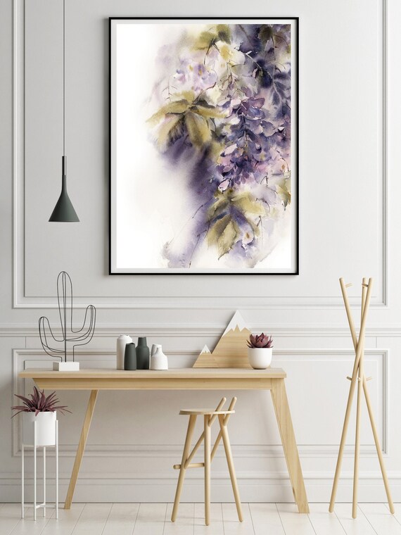 Purple Floral Botanical Illustration Floral Bright Purple Bedroom Wall Decor Wisteria Flowers Art Print Purple Flower Watercolor Painting Purple Floral Botanical Illustration Floral Bright Purple Bedroom Wall Decor Wisteria Flowers Art Print Purple Flower Watercolor Painting