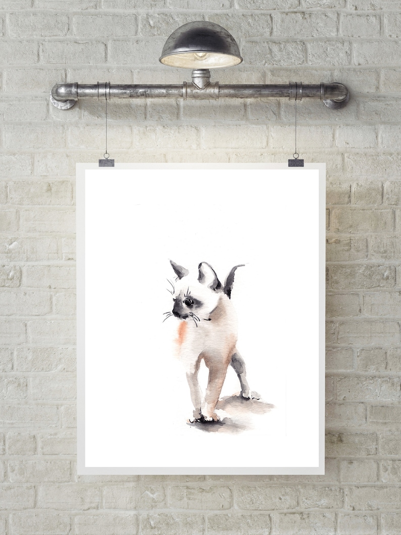 Cat Painting Cat Art Print Kitty Wall Art Watercolor Etsy