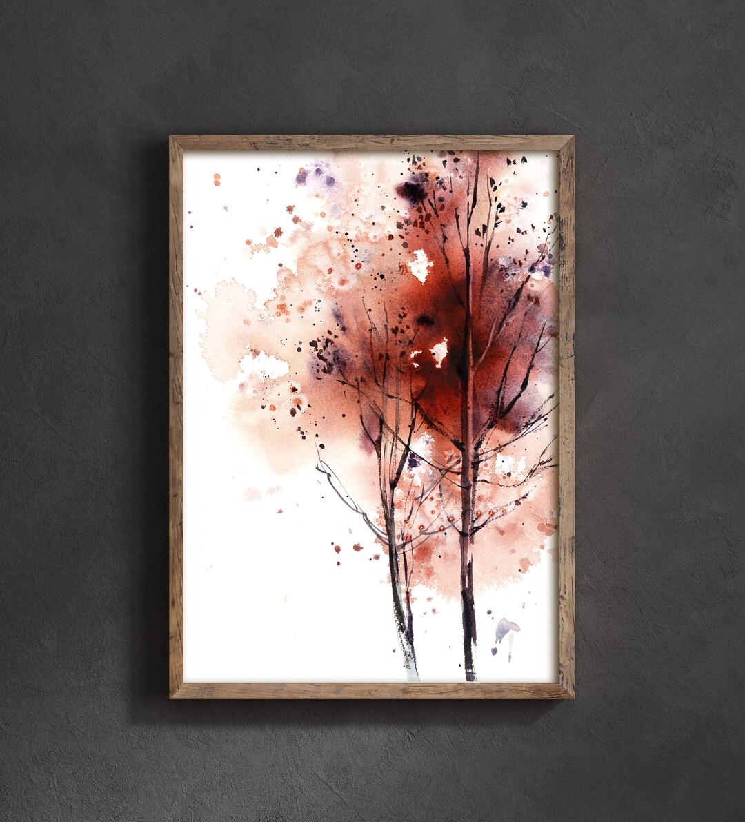 Abstract Tree Fine Art Print Wall Art, Watercolor Nature Semi Abstract ...