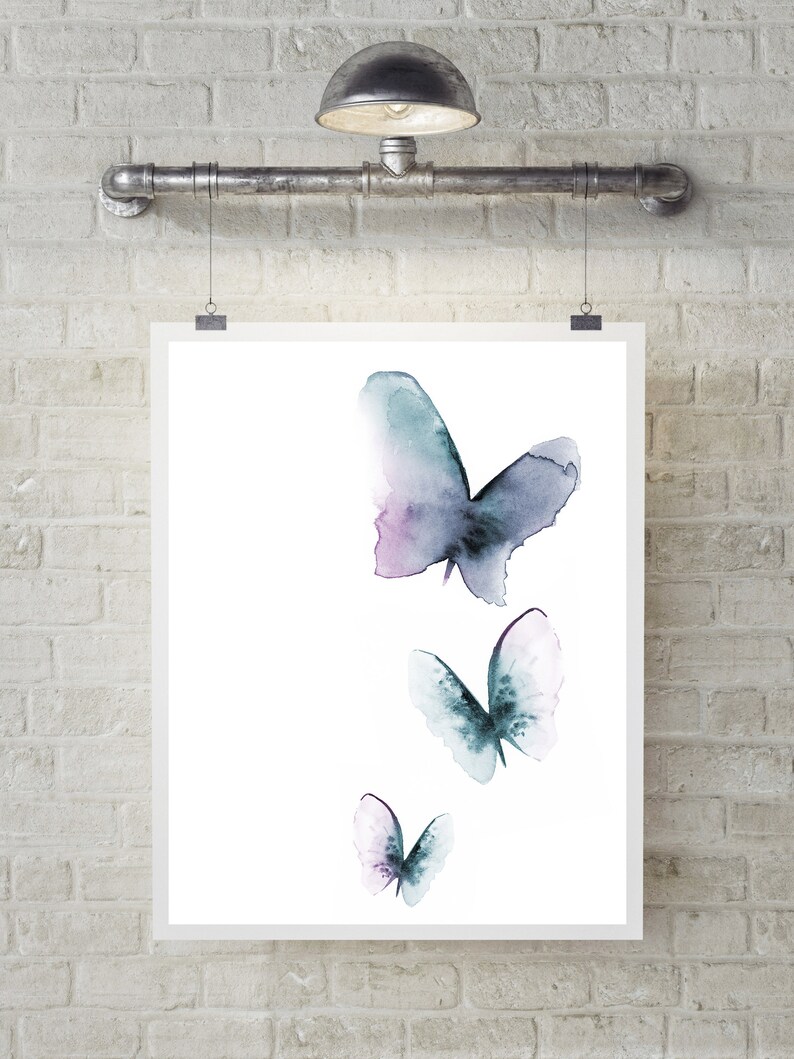 Butterflies Prints Pastel Muted Colors Wall Decor Art Prints Etsy