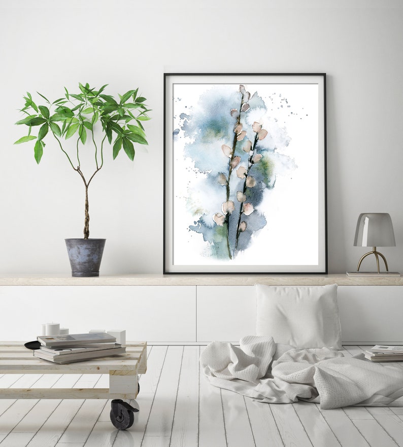 Willow Branch Wall Art Print Spring Flowers Wall Art Decor Etsy