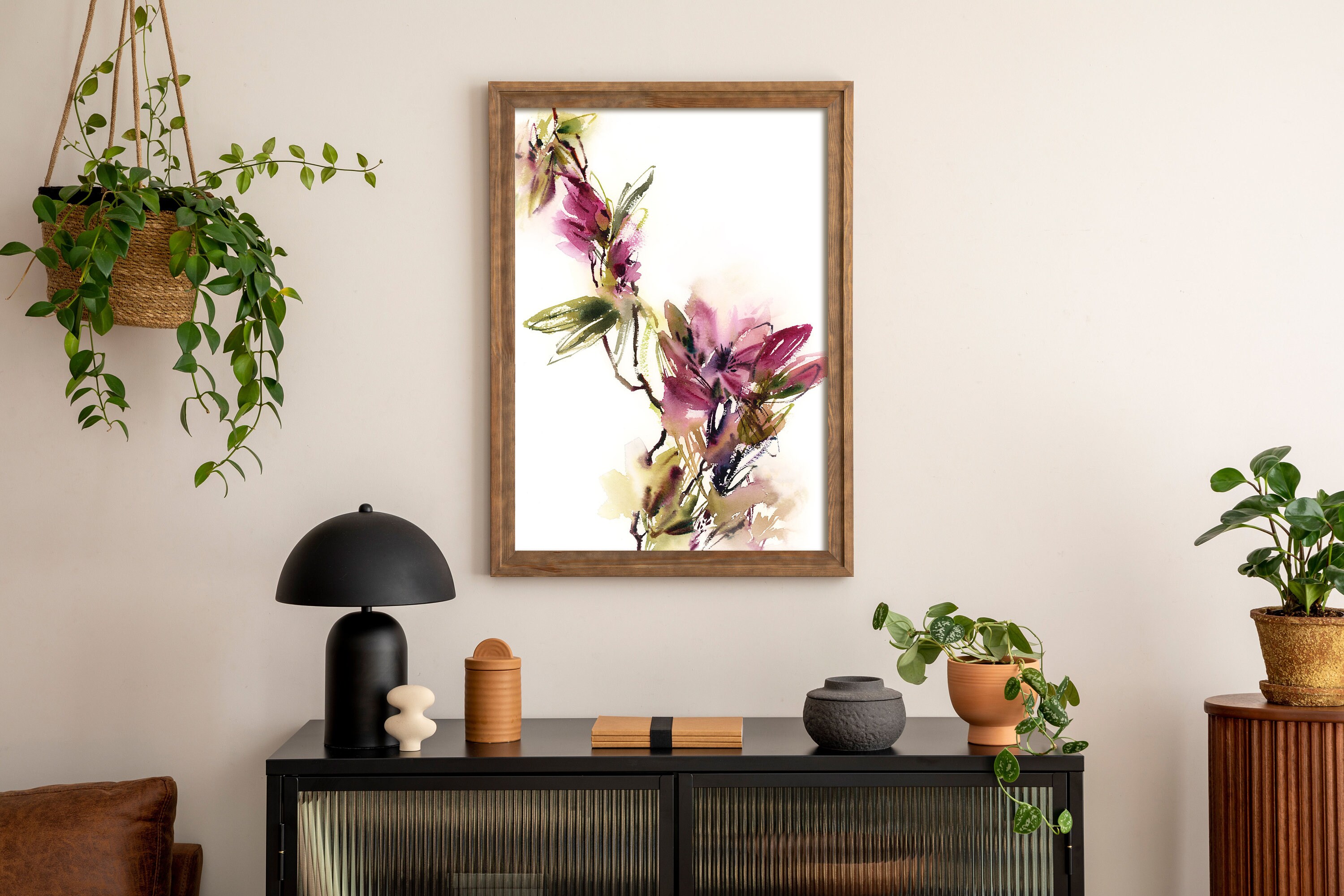 Botanical Art Print, Loose Floral Watercolor Print, Abstract Flowers ...