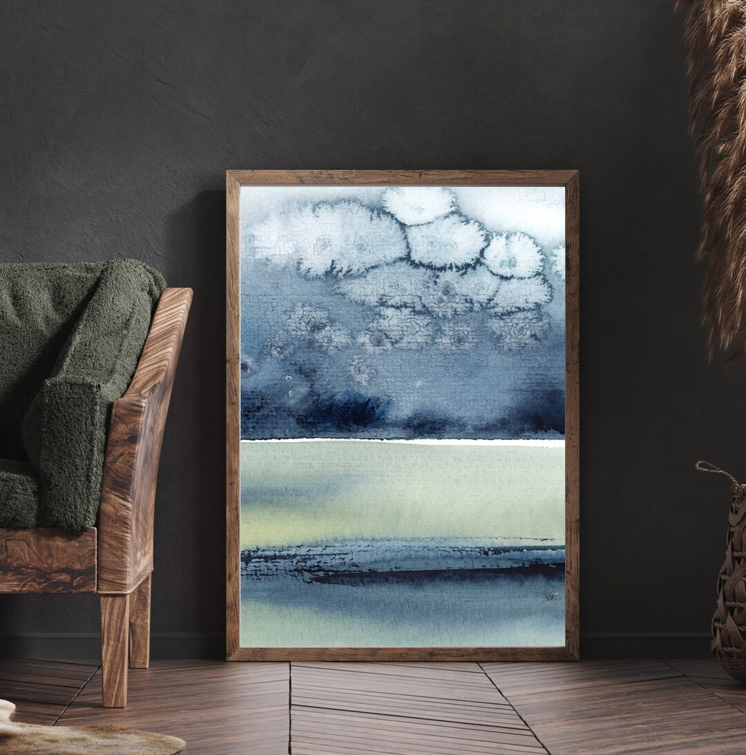 Abstract Landscape Painting Art Print Blue Green Abstract - Etsy