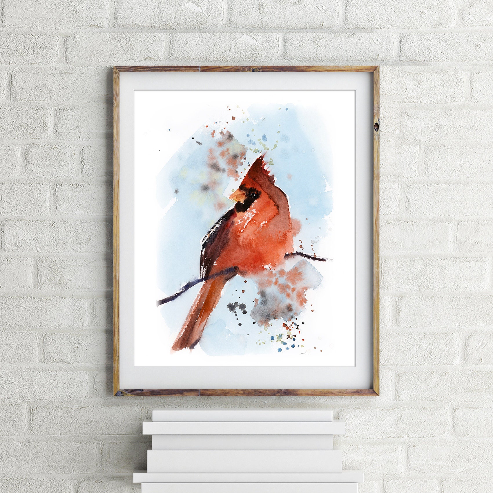 Cardinal bird Gallery Wall Set of 2 Fine art prints Northern | Etsy