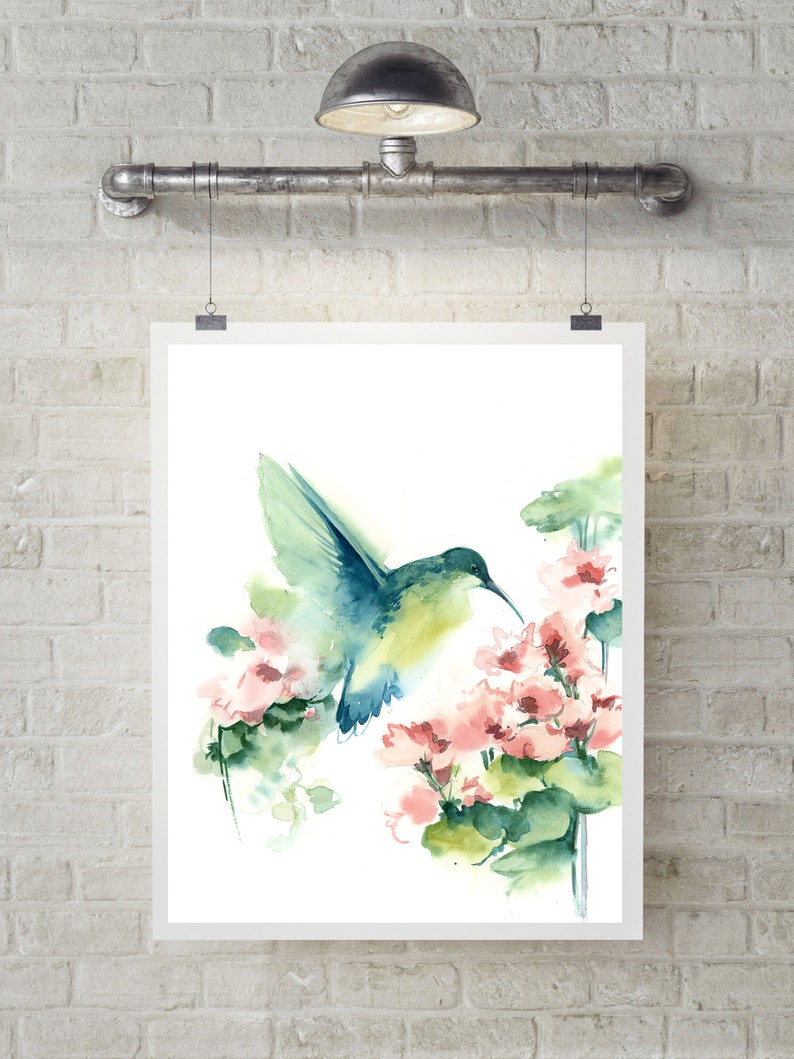 Art Prints 4 Set Hummingbird Butterflies Flowers Feathers Etsy