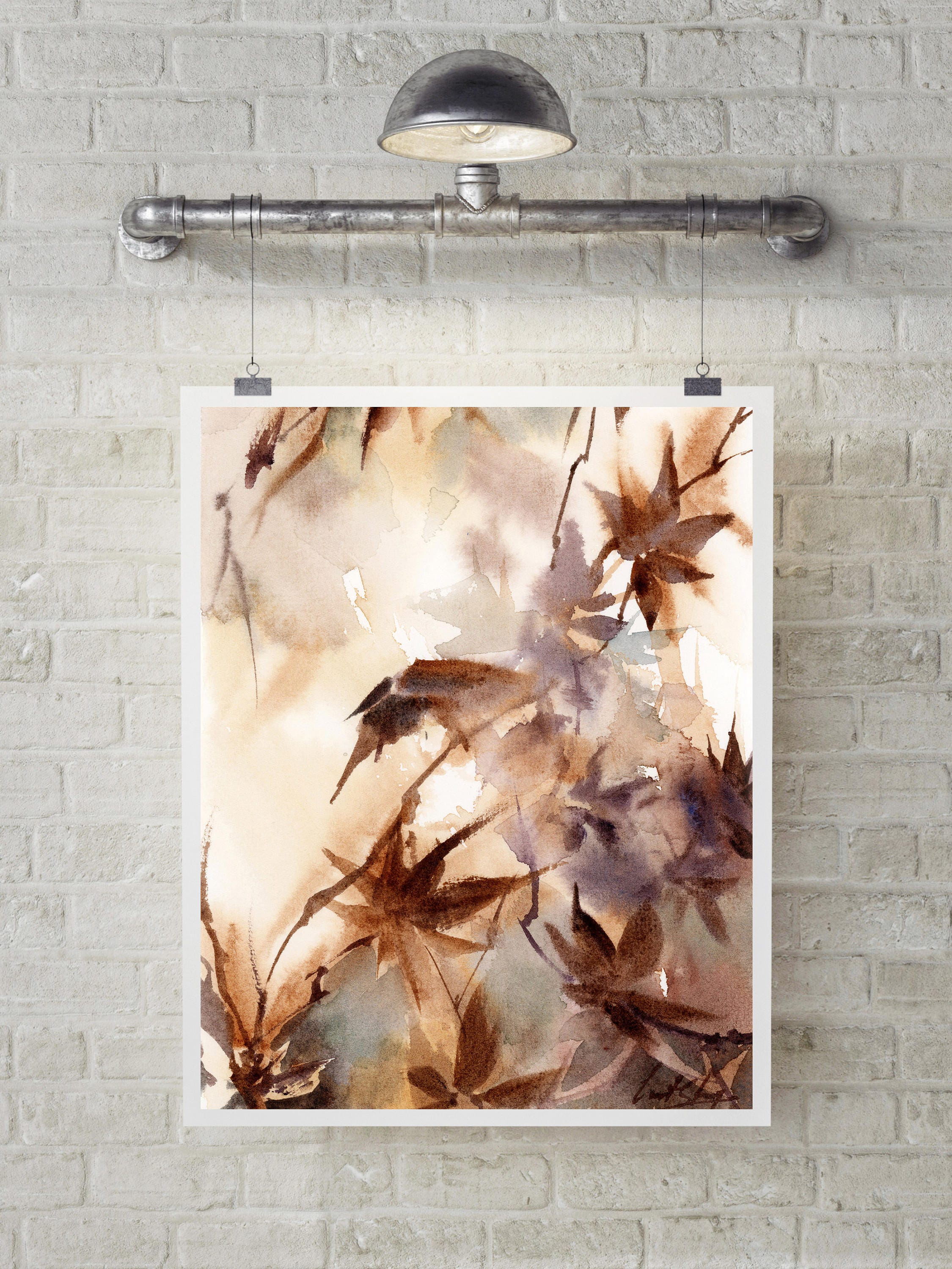 Autumnal leaves botanical art print leaves watercolor print | Etsy