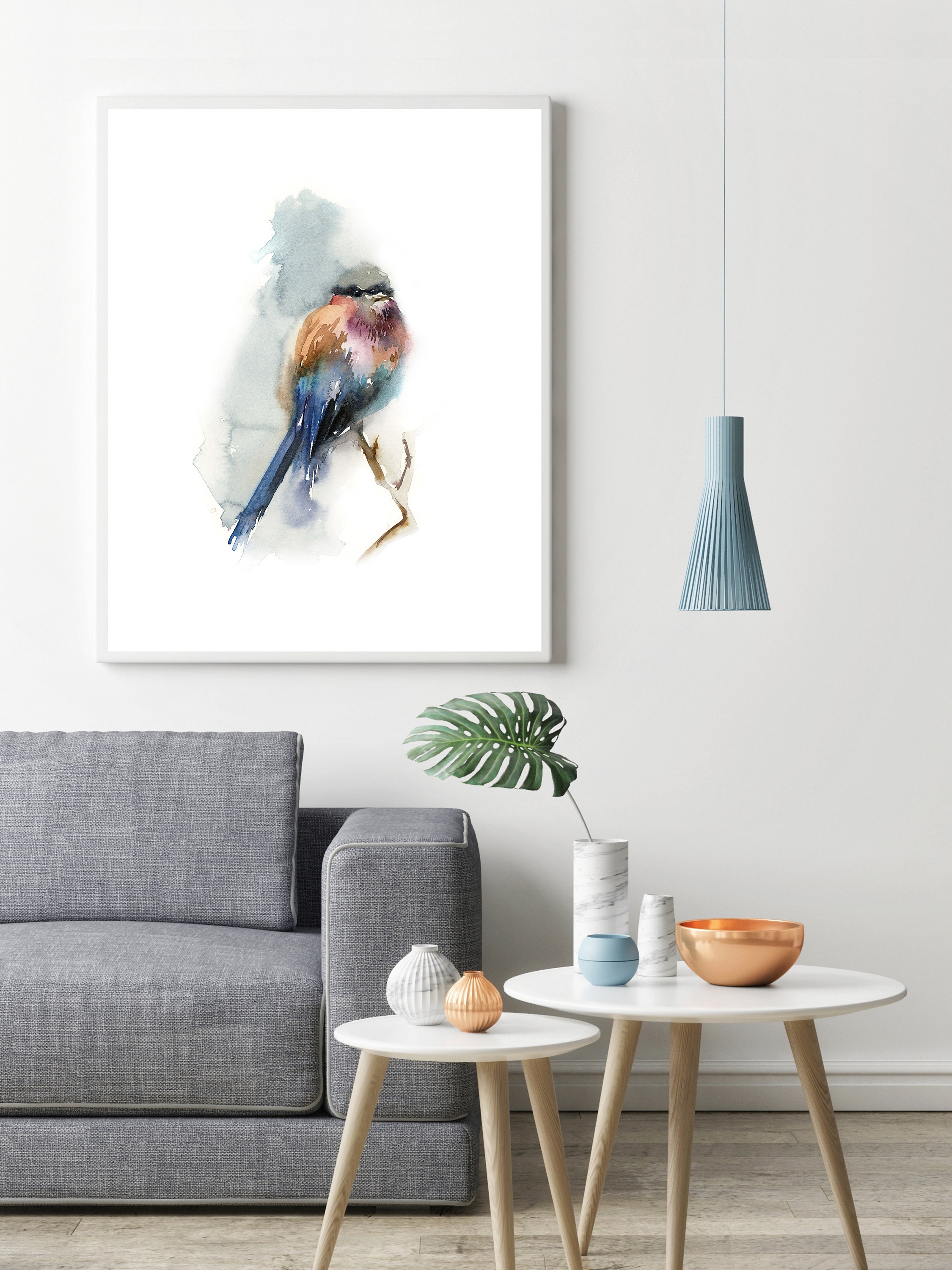 Colorful Lilac Breasted Roller Bird Print Watercolor | Etsy