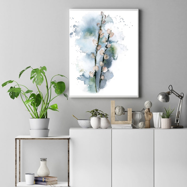 Willow Branch Wall Art Print Spring Flowers Wall Art Decor Etsy