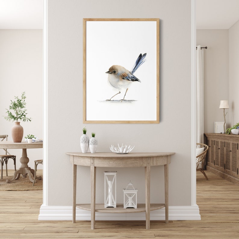 Wren Art Print, Birds Watercolor Painting, Wren Bird Watercolor Print, Little Cute Bird Art Print, Kids Room Decor, Giclee Fine Art Print Bild 3