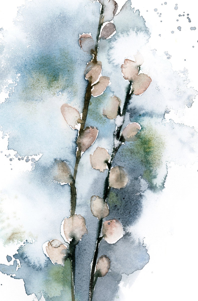 Willow Branch Wall Art Print Spring Flowers Wall Art Decor Etsy