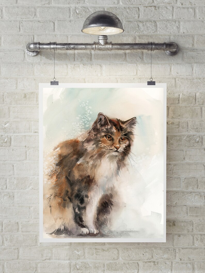 Cat Fine Art Print Cat Loose style Watercolor Painting Art Etsy