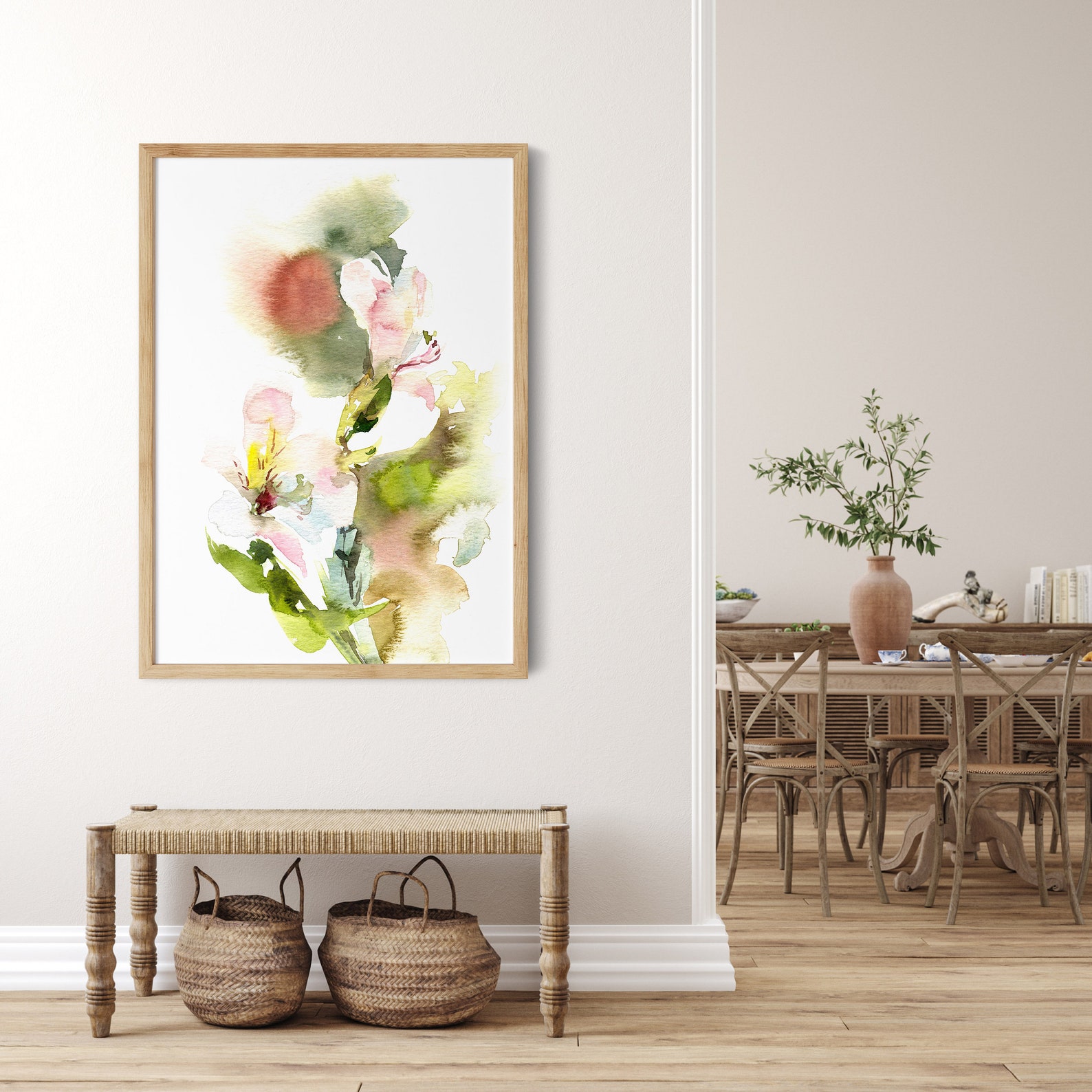 Abstract Floral Print Watercolor Painting Alstroemeria - Etsy