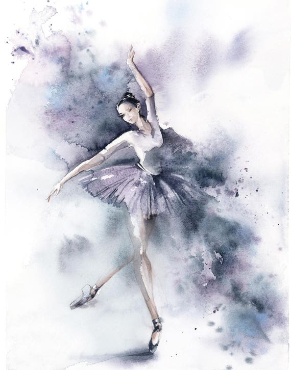 Ballerina in lila Fine Art Print, lose Stil Aquarell Malerei Ballett Tanz Ballerina moderne Ballett Studio Wand Kunstdruck Ballerina in lila Fine Art Print, lose Stil Aquarell Malerei Ballett Tanz Ballerina moderne Ballett Studio Wand Kunstdruck